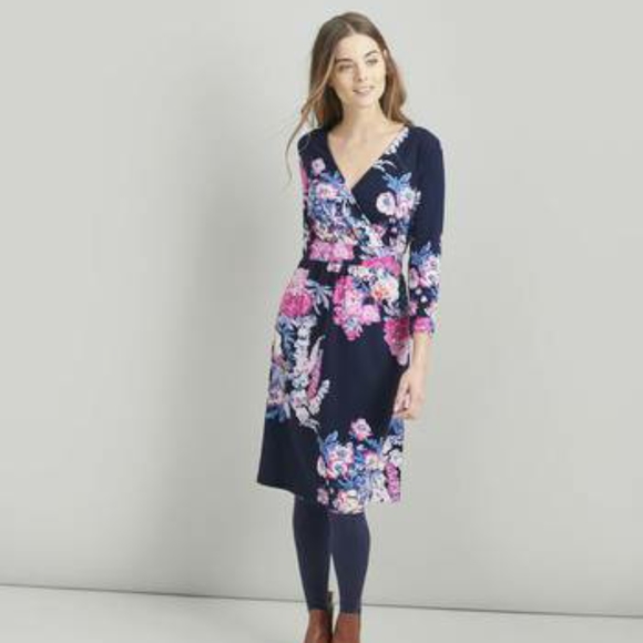 Joules Dresses & Skirts - Joules UK Jude Navy Floral Wrap Dress US Size 8